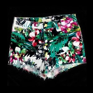 Nicki Minaj |  High Waisted Frayed Tropical Shorts